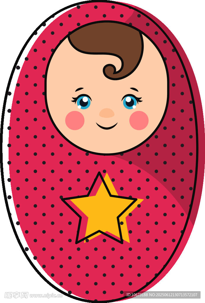 可愛星星寶寶插畫