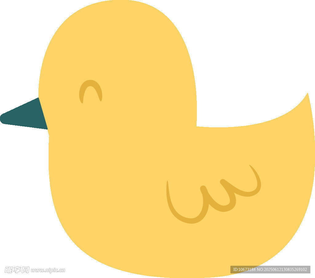 可愛小黃鴨插畫