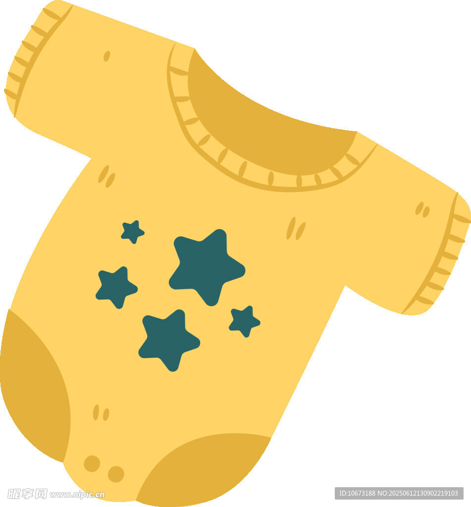 黃色星星圖案嬰兒連體衣