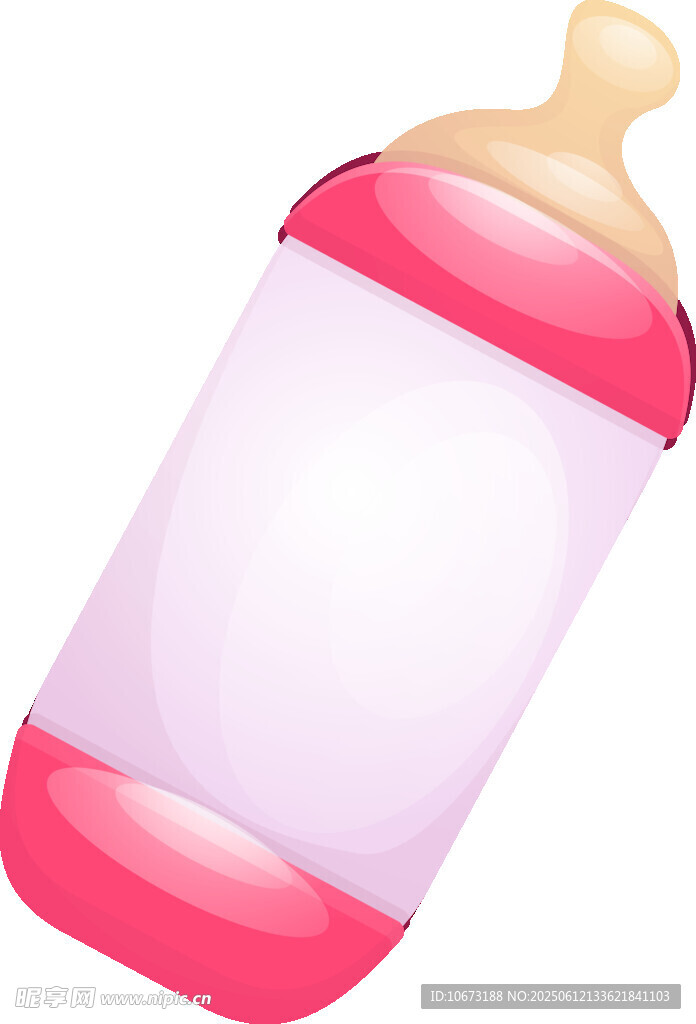 粉色可愛嬰兒奶瓶