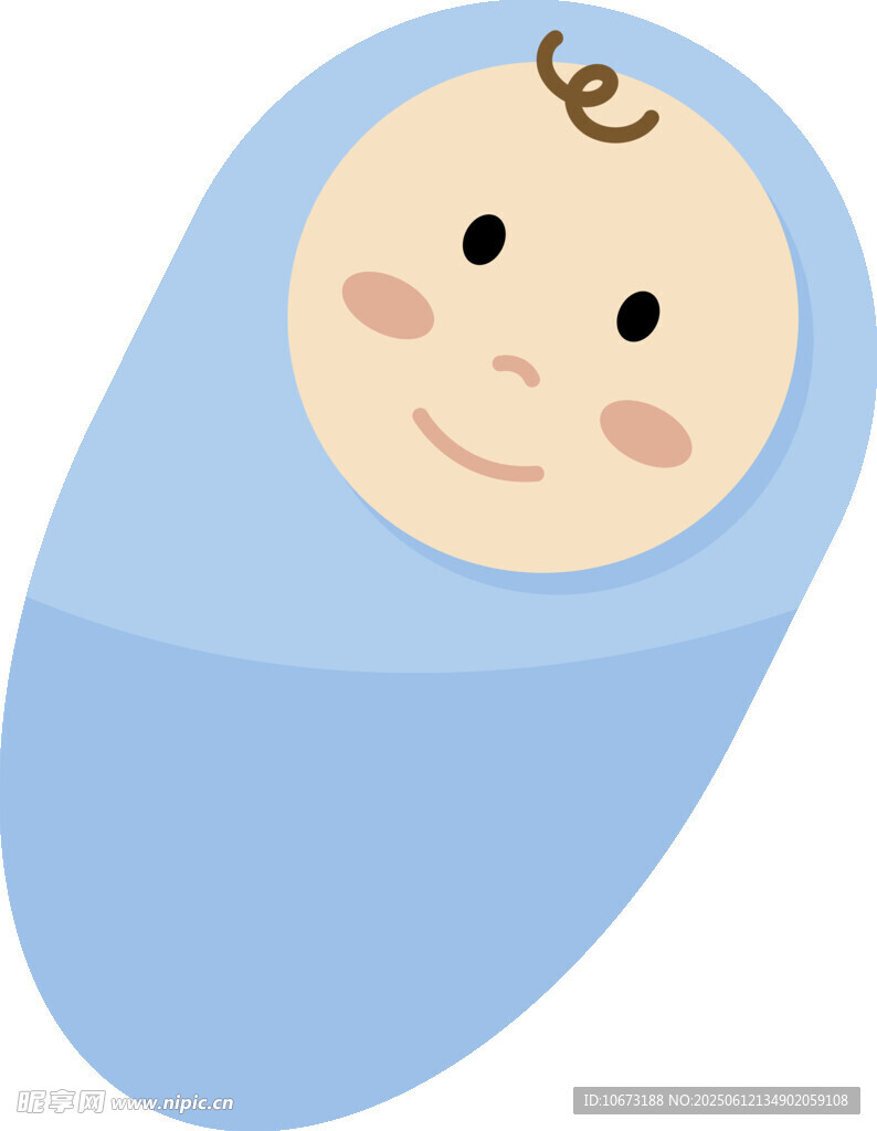 藍(lán)色襁褓中的可愛嬰兒
