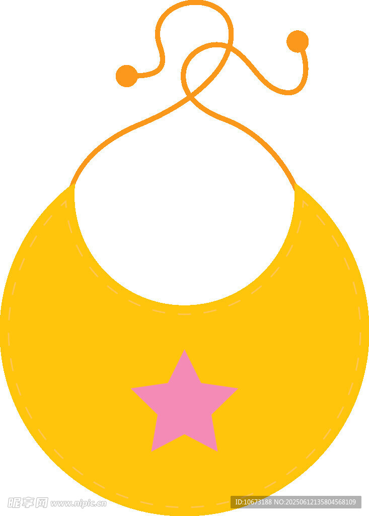 黃色星星圖案嬰兒圍兜