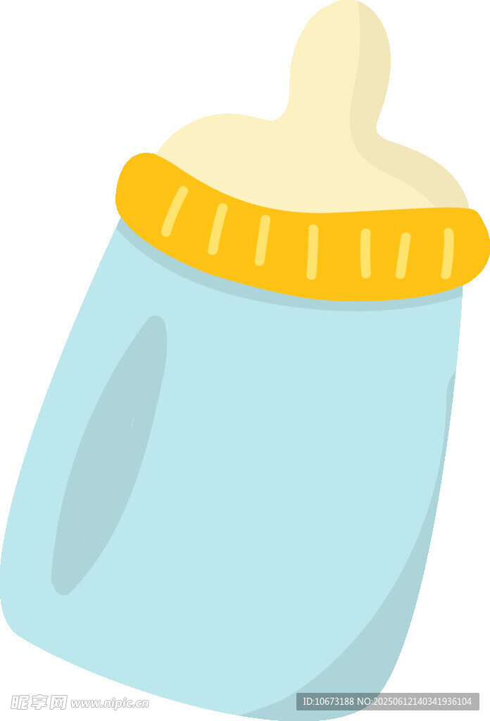 藍(lán)色可愛(ài)嬰兒奶瓶插畫