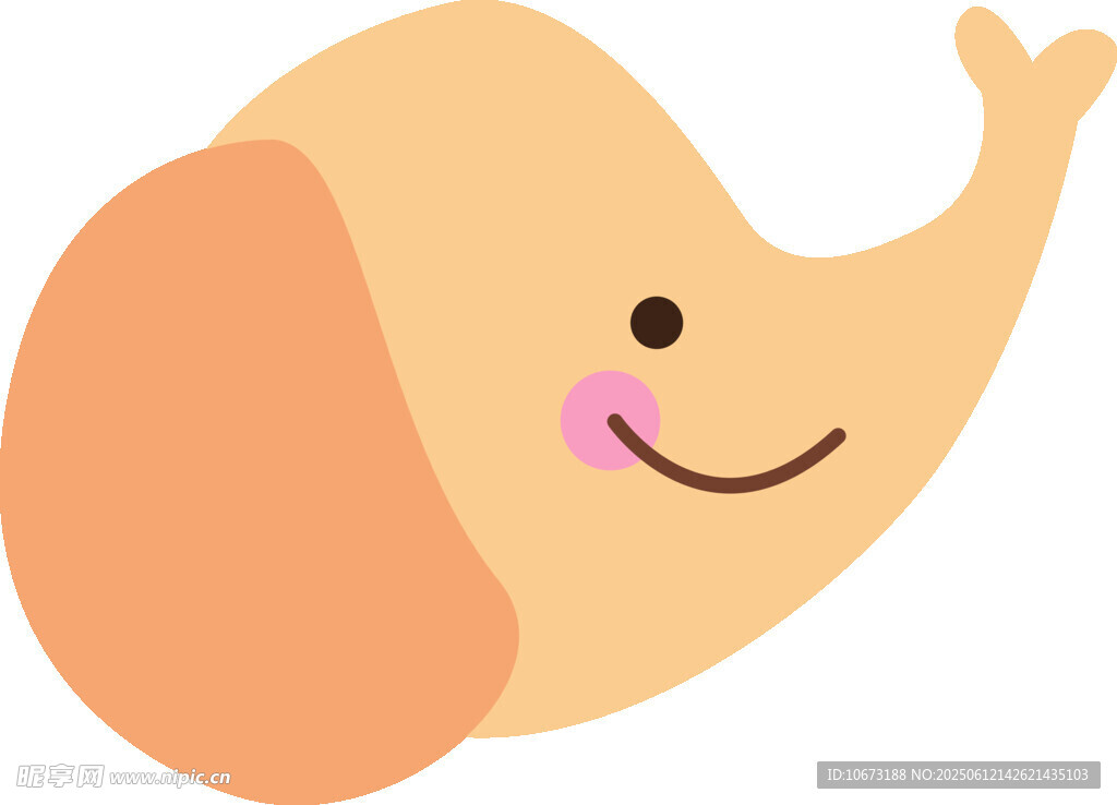 可愛微笑小象插畫