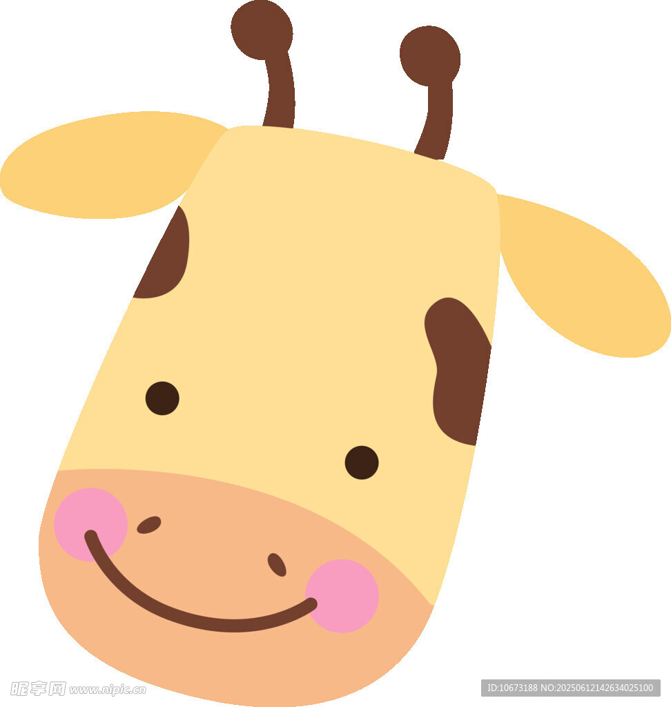 可愛長頸鹿卡通頭像