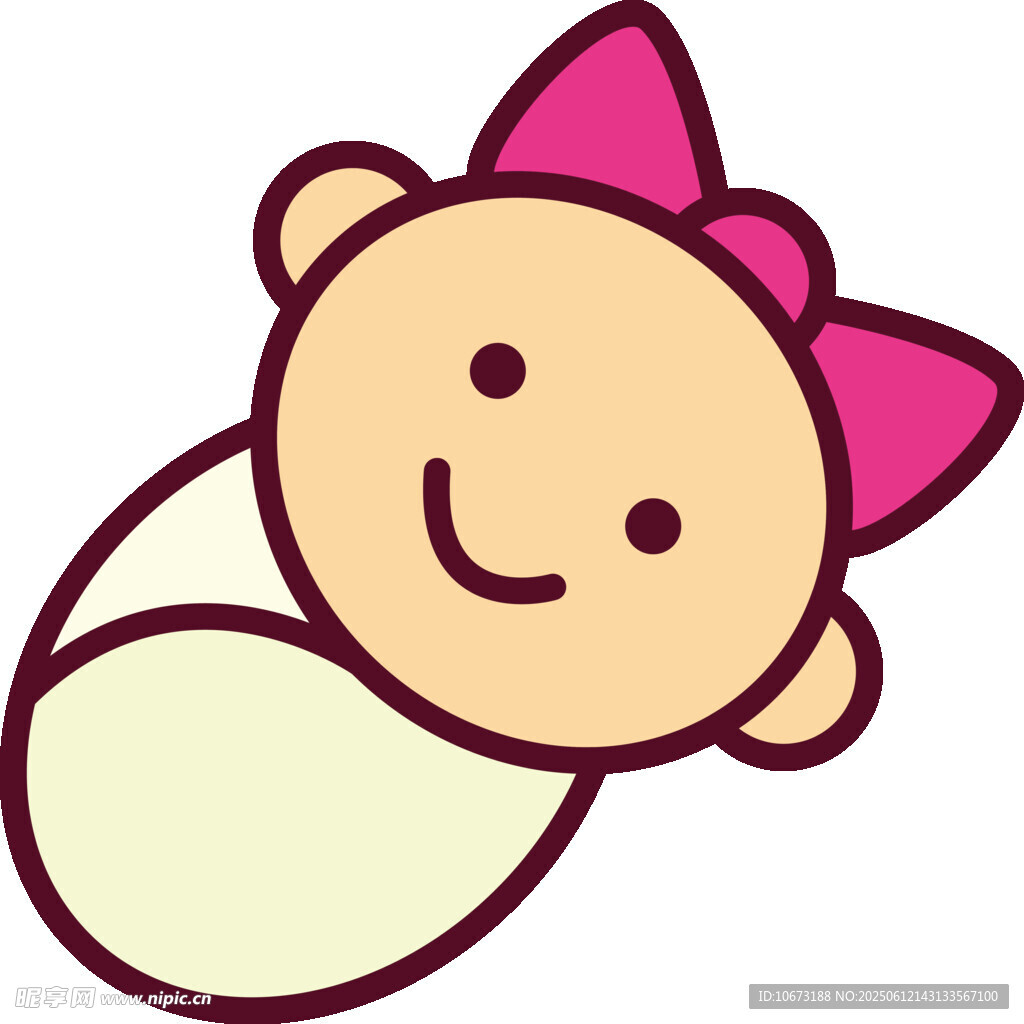 可愛(ài)蝴蝶結(jié)寶寶插畫(huà)