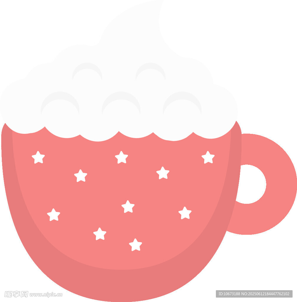 粉色星星圖案的咖啡杯