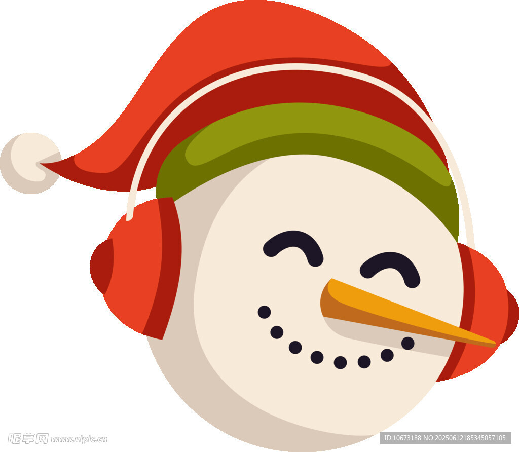 戴耳機的圣誕雪人形象