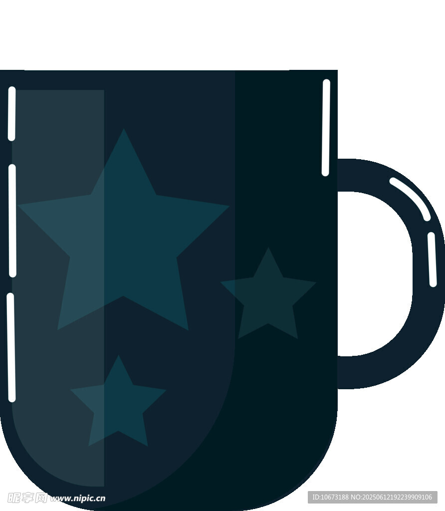 深藍星星圖案咖啡杯
