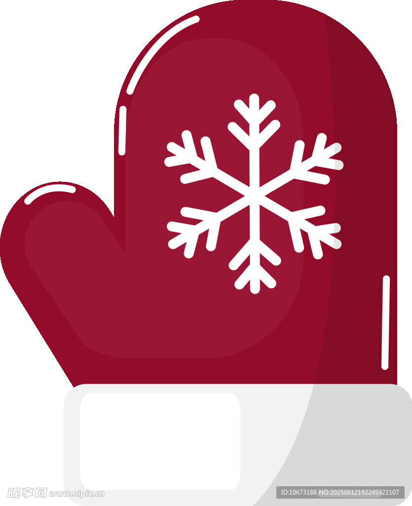 紅色雪花圖案保暖連指手套