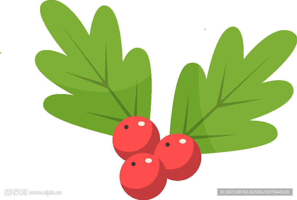 綠葉紅果插畫