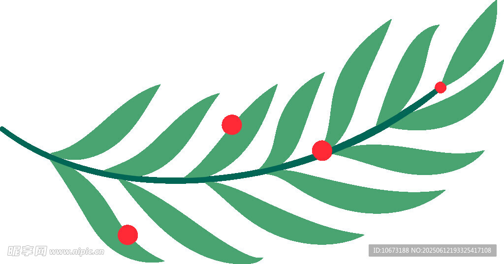 綠葉紅果裝飾枝條