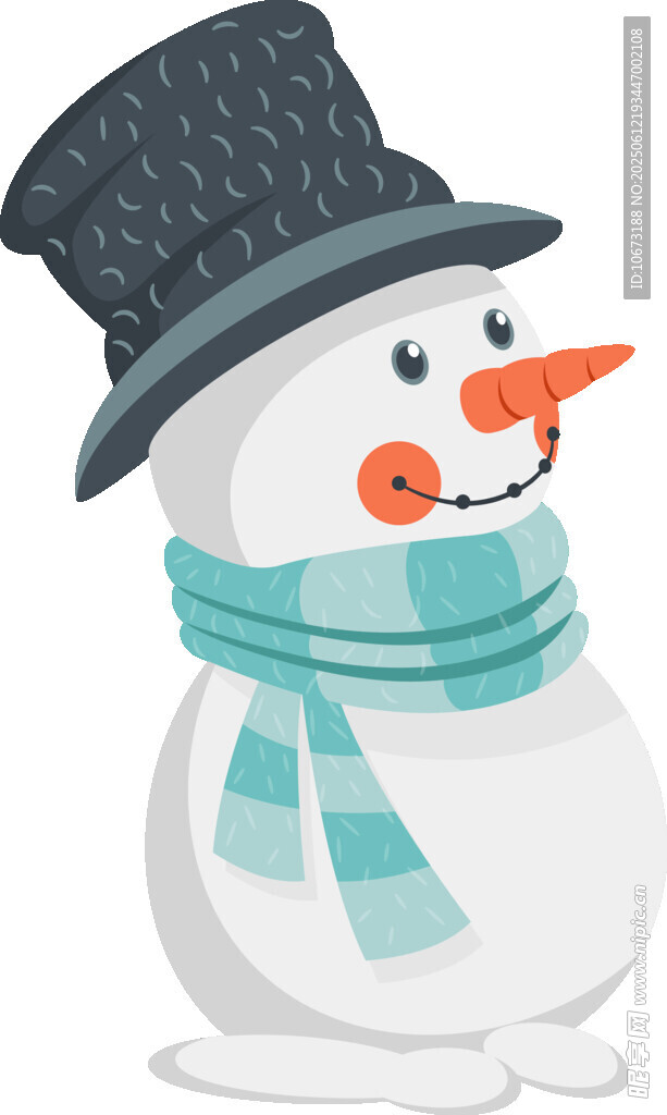 戴帽圍巾的可愛小雪人