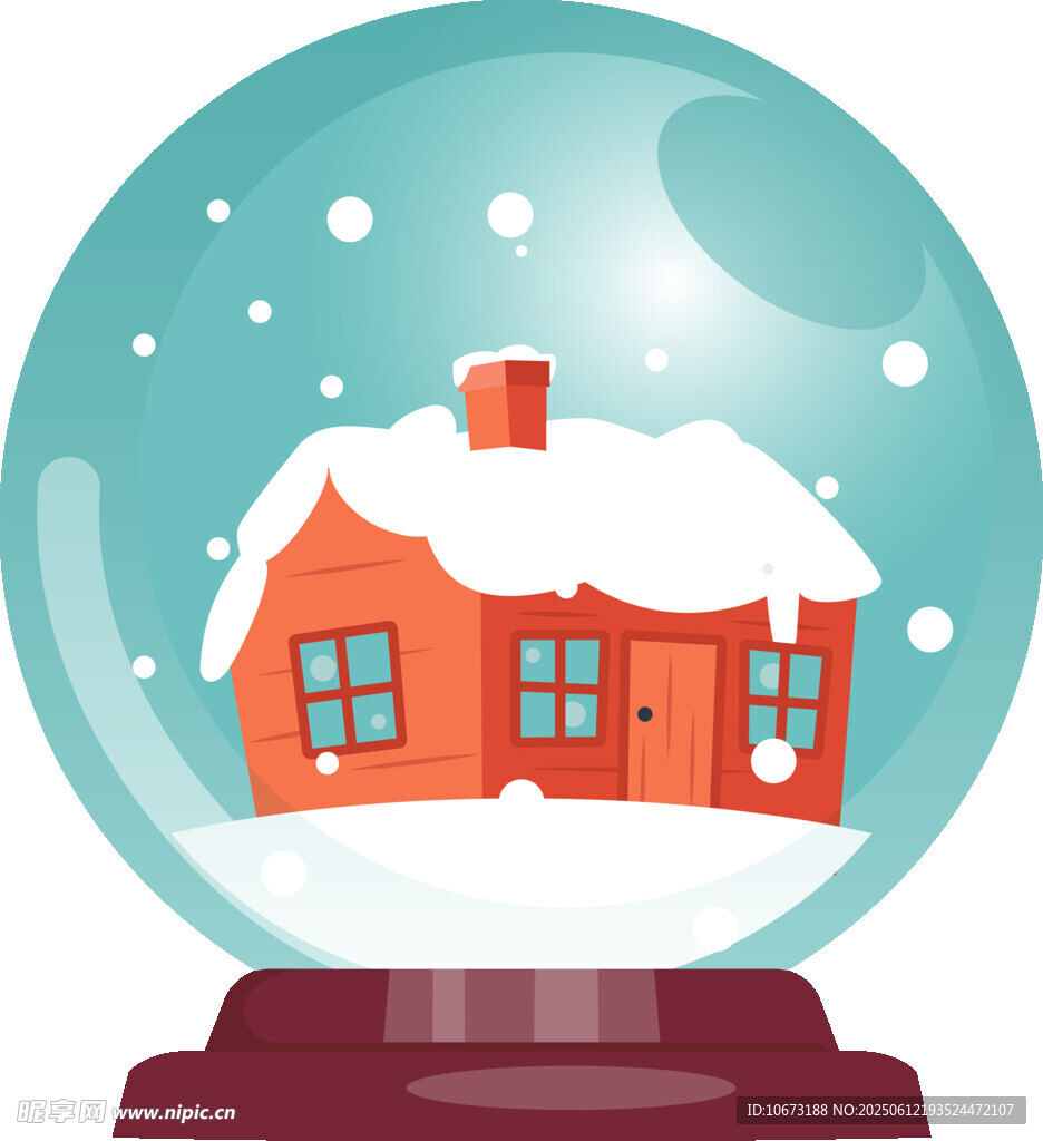 雪中小屋水晶球