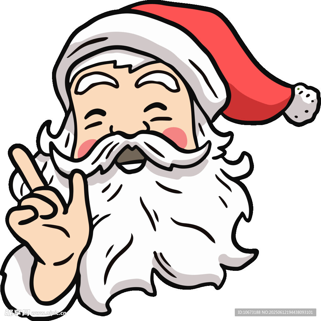 俏皮圣誕老人比耶