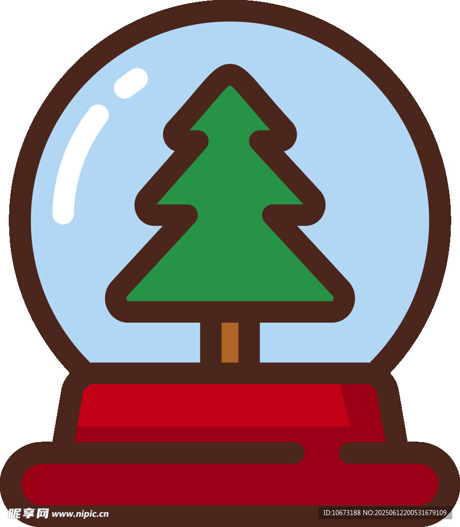 圣誕雪球中的綠色圣誕樹