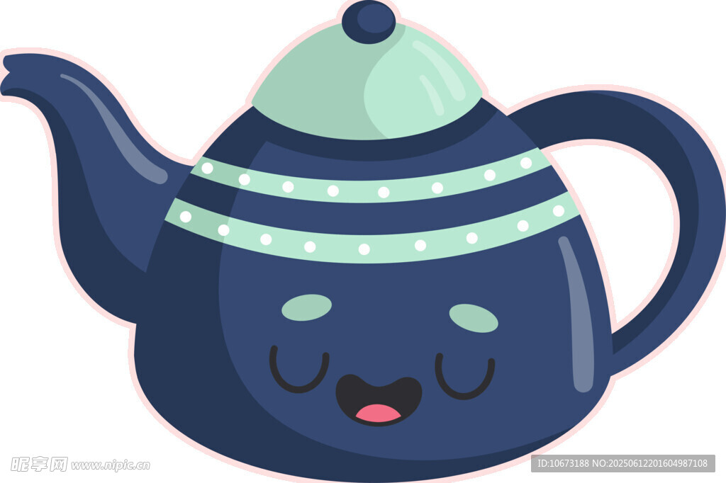 可愛卡通茶壺形象