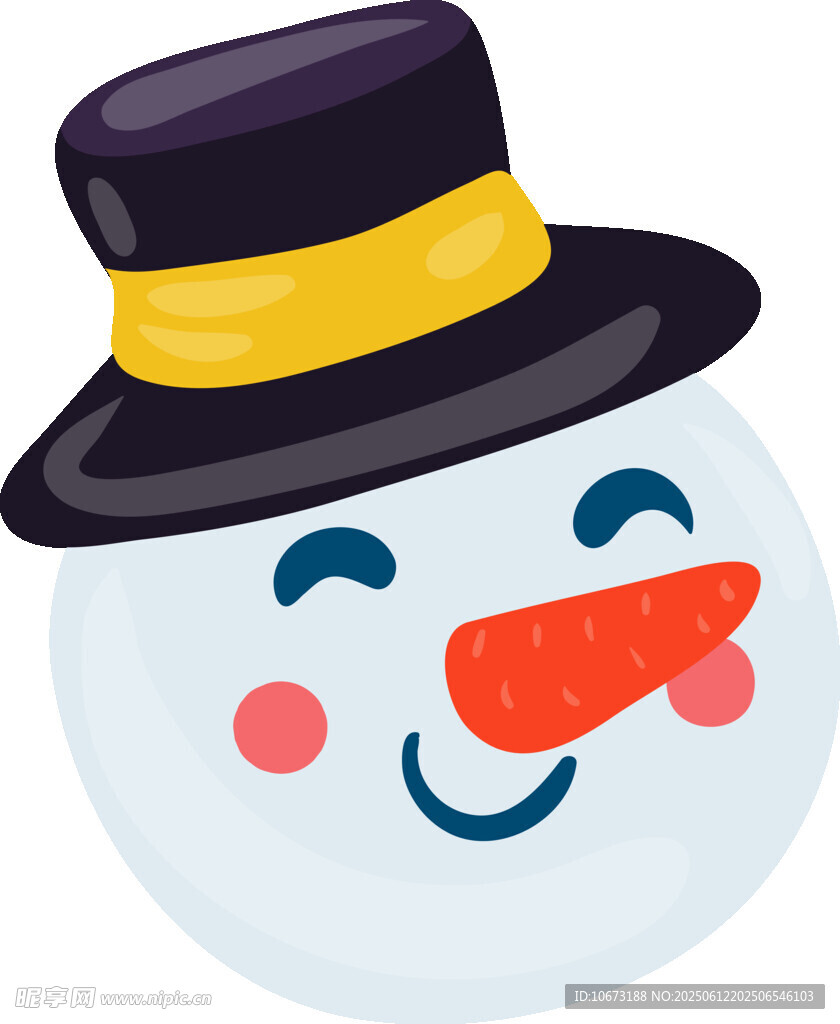 戴帽微笑雪人