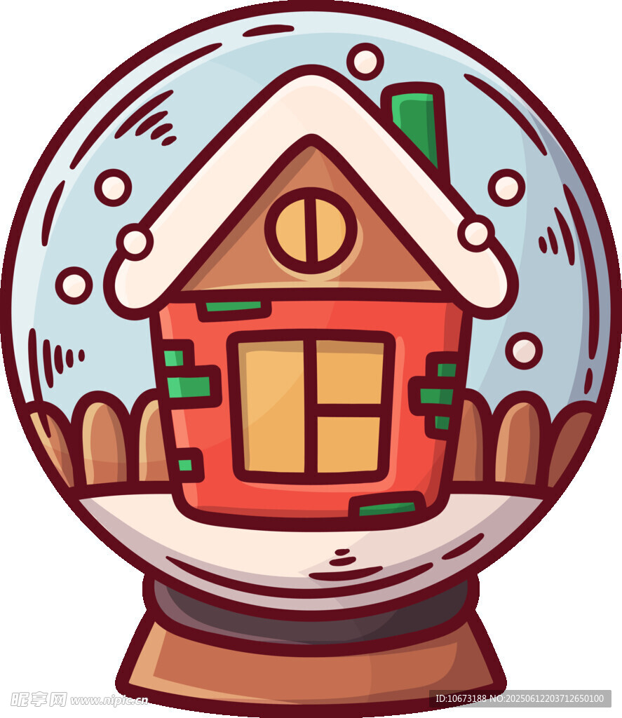 圣誕雪球中的溫馨小屋
