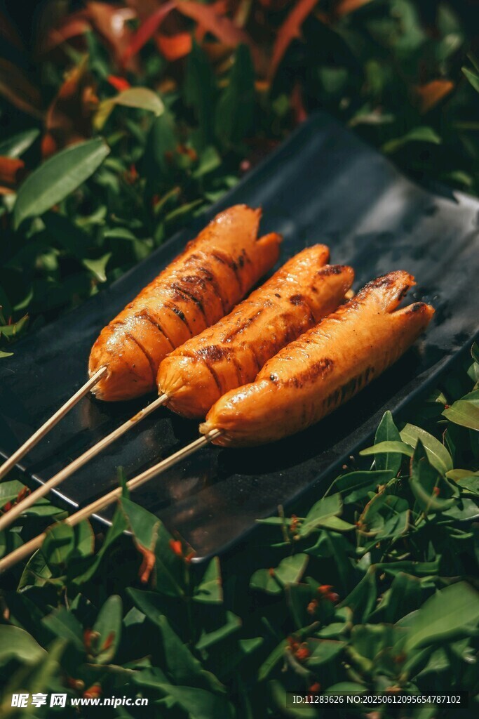 美味的烤香腸