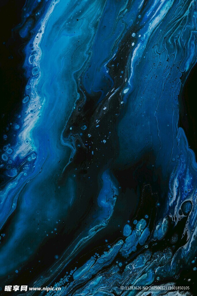 藍色夢幻流體紋理畫面