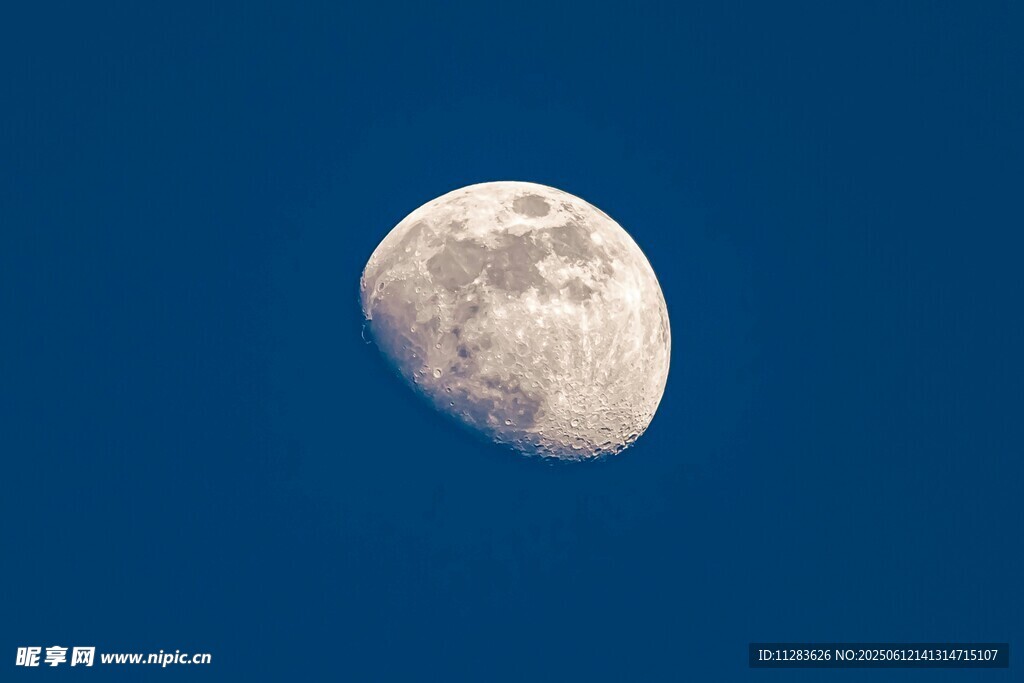 夜空中的半圓明月