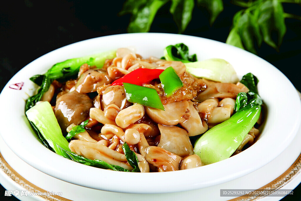 美味炒雞肉配青菜