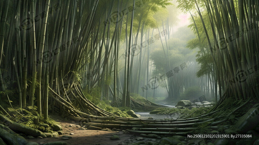 圓形 竹林 撕裂 真實感 夢幻