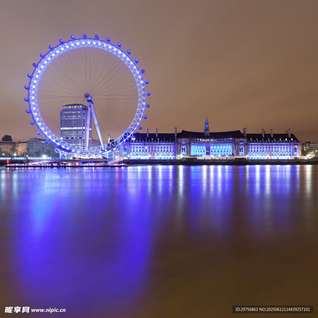 倫敦眼夜景璀璨河畔風光