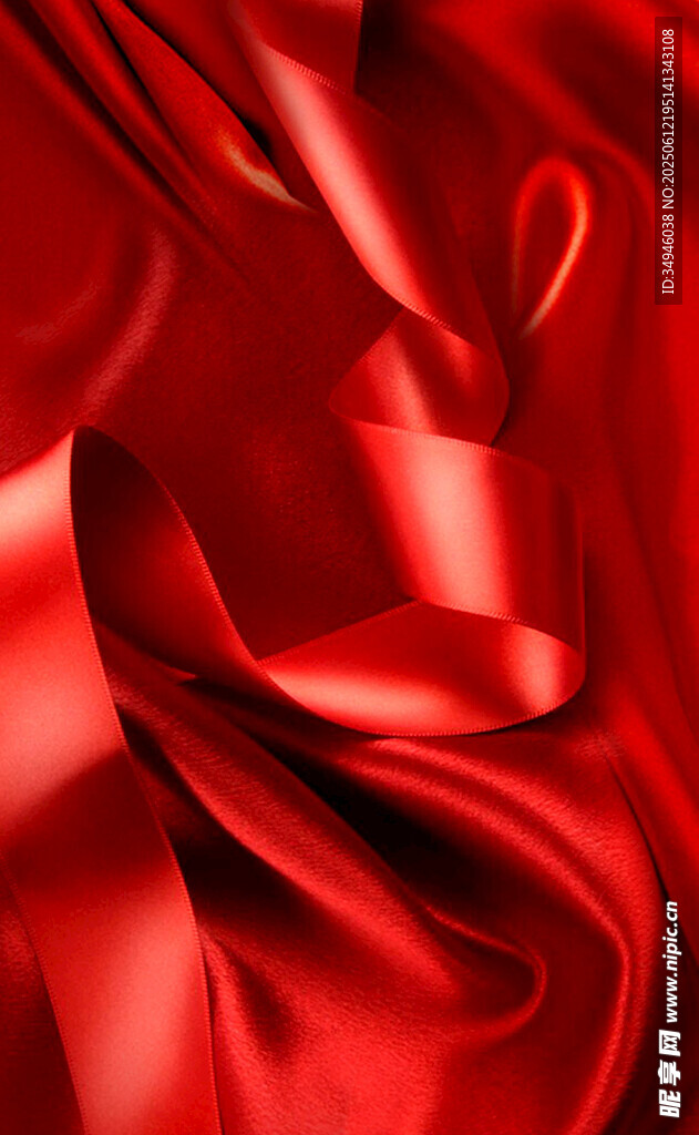 紅色絲綢紋理背景圖
