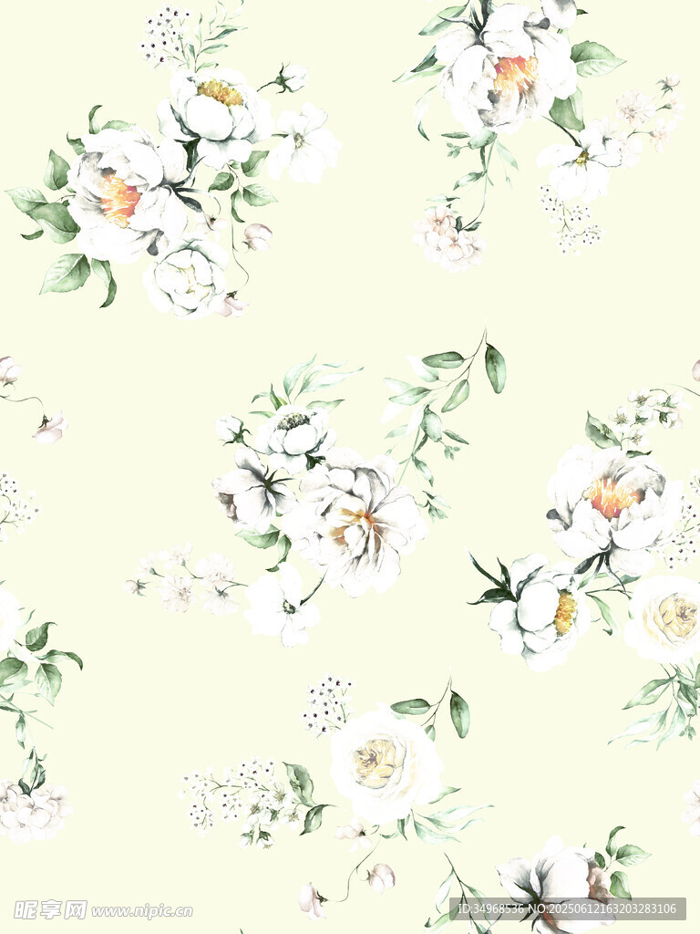 淡雅花卉圖案背景圖