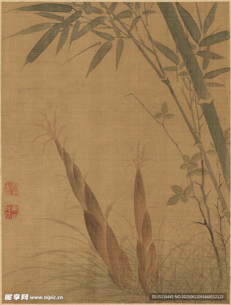 古畫中的蘭竹景致