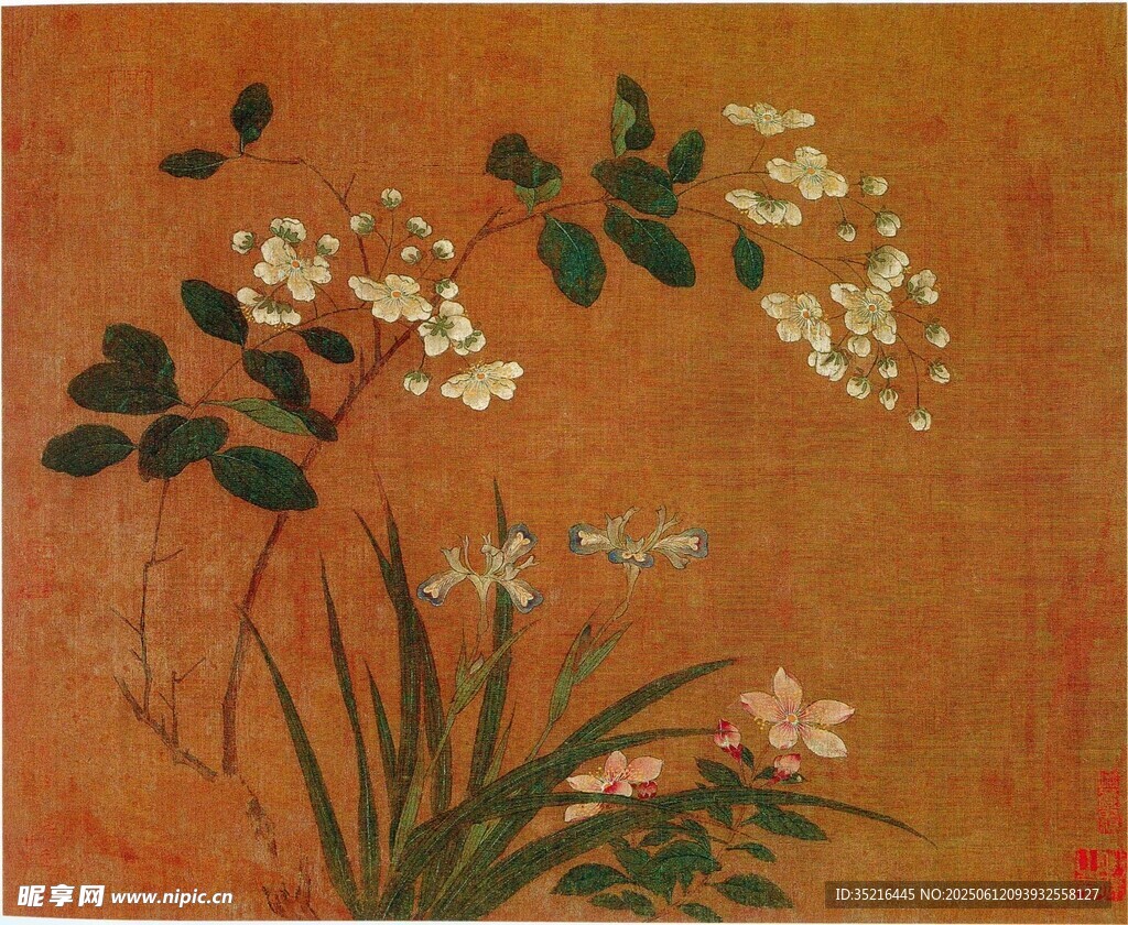 中式花卉圖繪