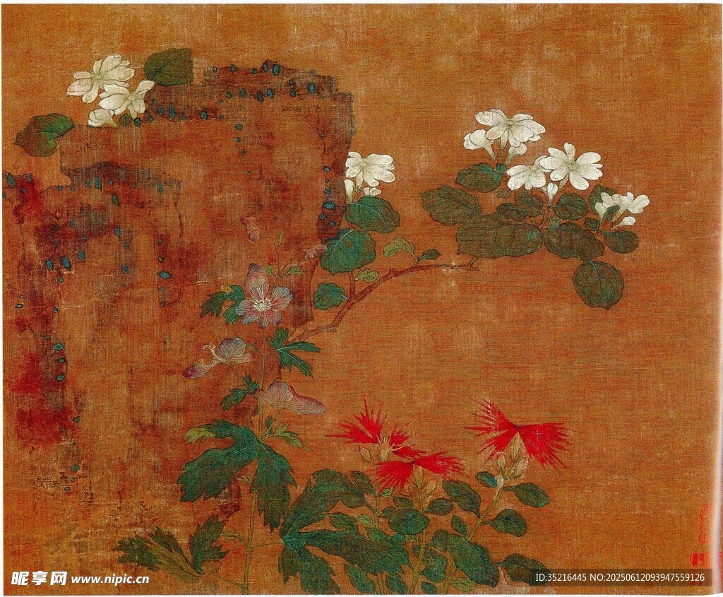 古畫花卉圖