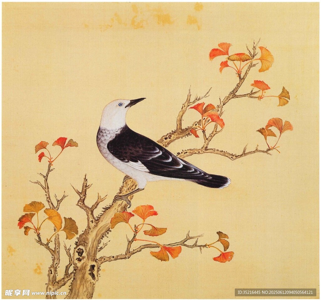 枝頭飛鳥圖