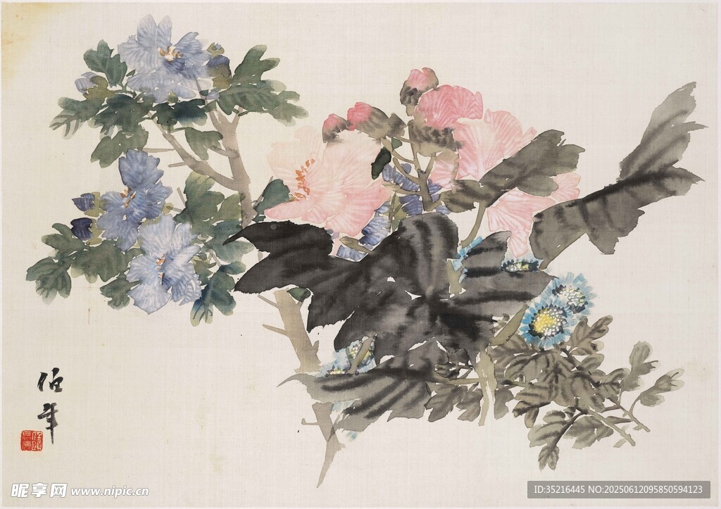 水墨花卉圖