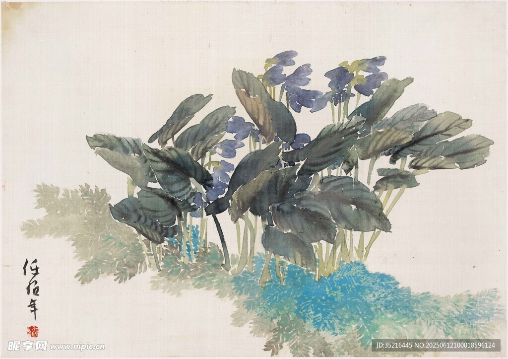 水墨繪就的花卉景致