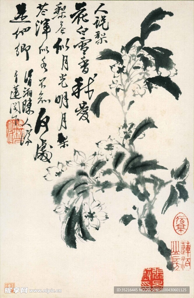 水墨花卉圖