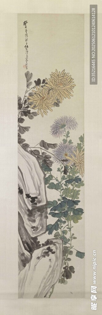 中式花鳥水墨畫
