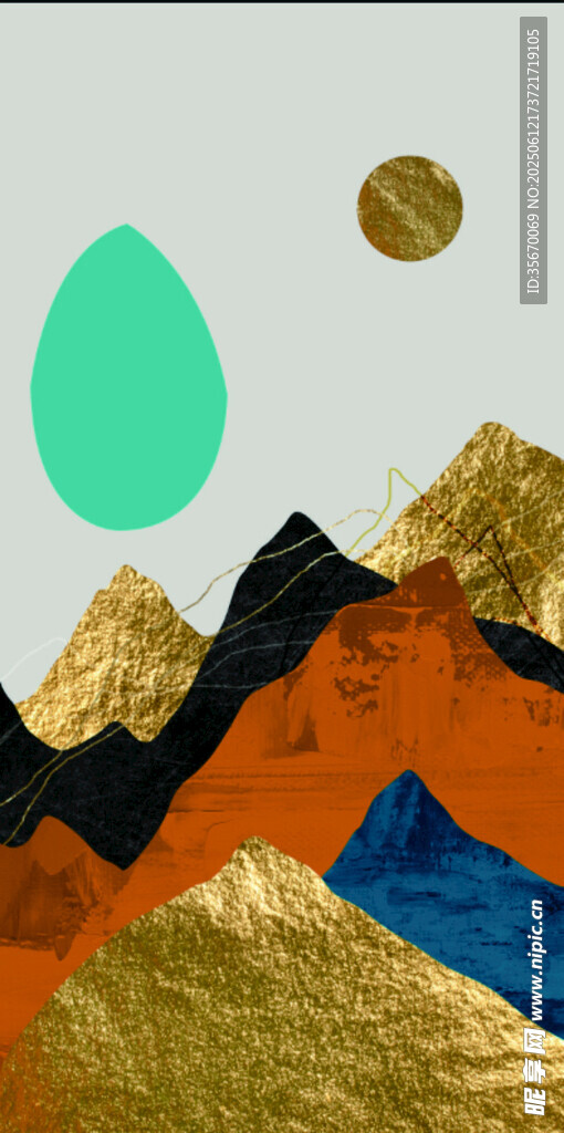 抽象幾何山川風景插畫畫冊
