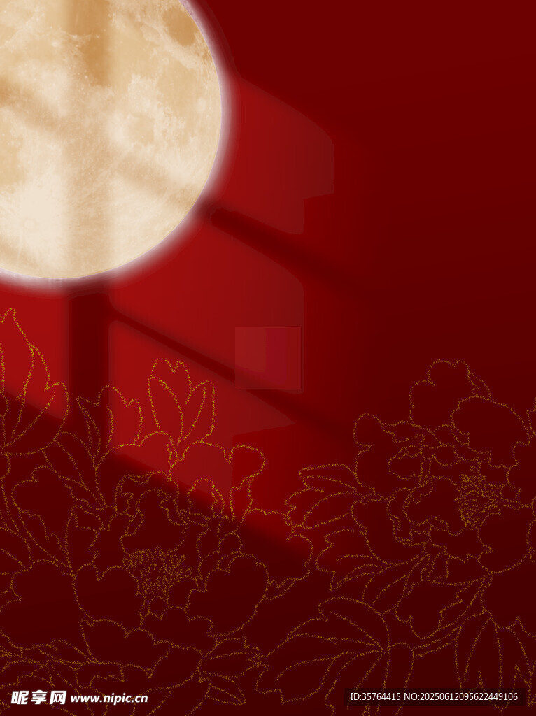月亮紅色背景