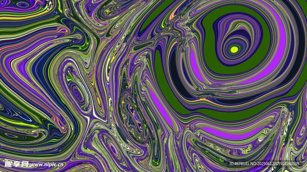 夢幻抽象色彩漩渦圖案
