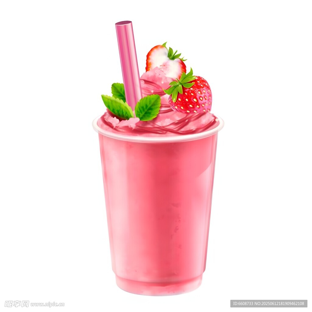 草莓冰沙清新夏日滋味