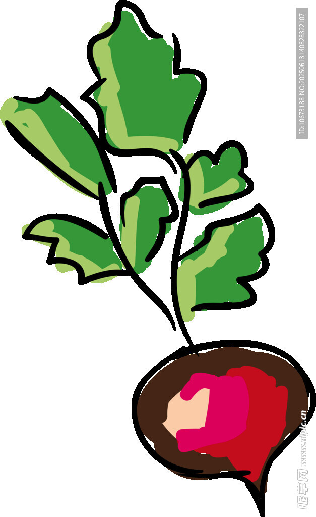 卡通風(fēng)格的紅心蘿卜插畫