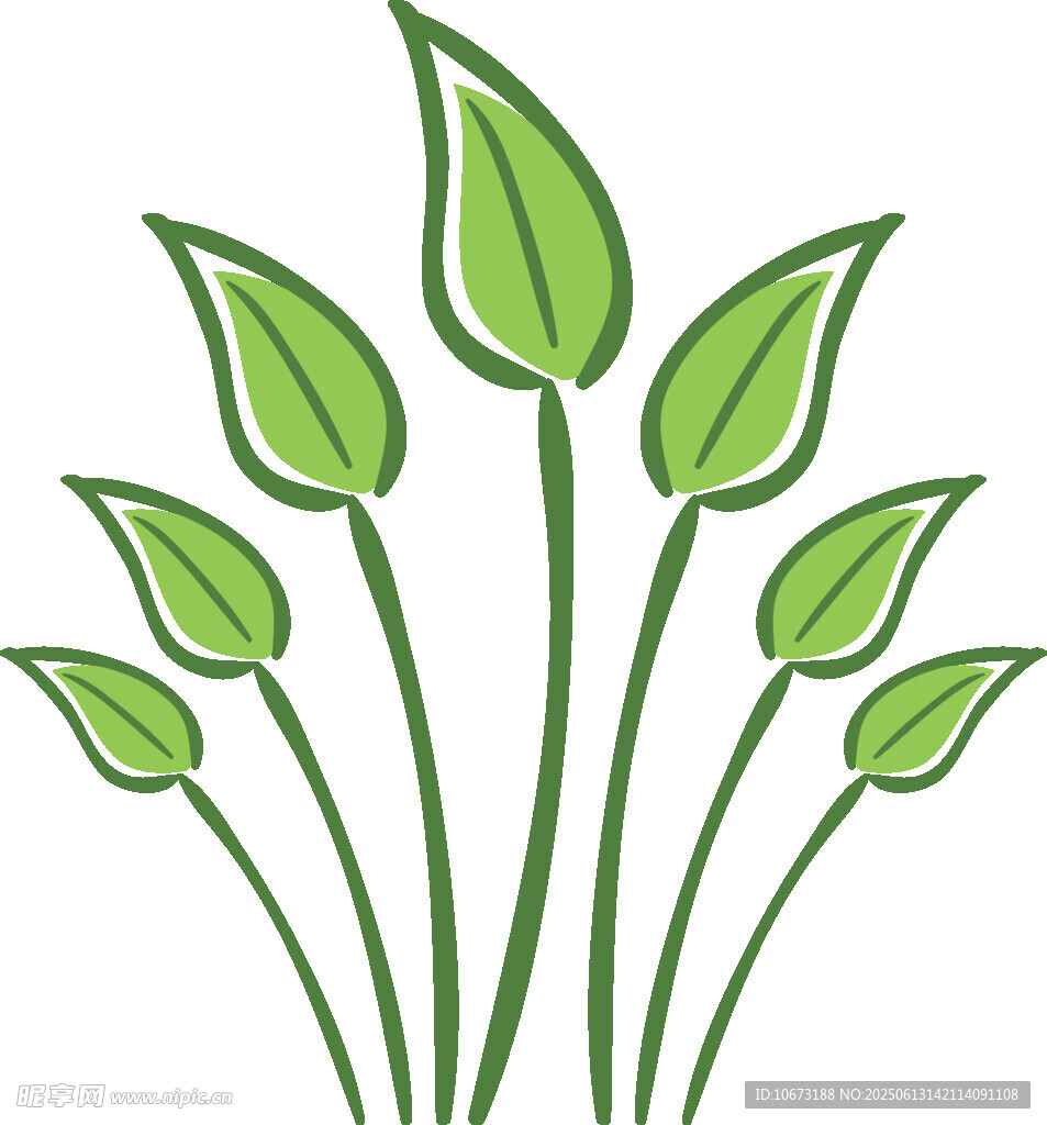 清新綠色植物插畫