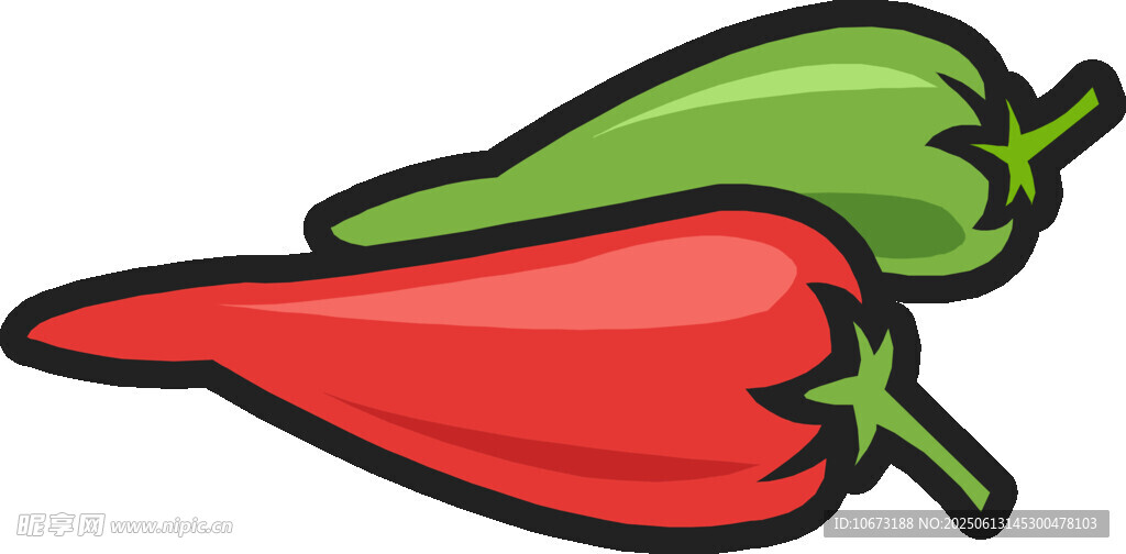 紅綠辣椒插畫(huà)