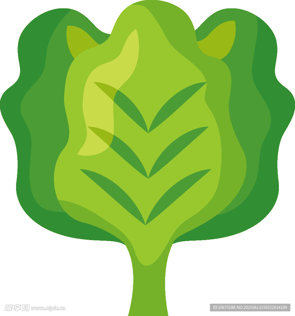 卡通風(fēng)格綠色植物圖標(biāo)