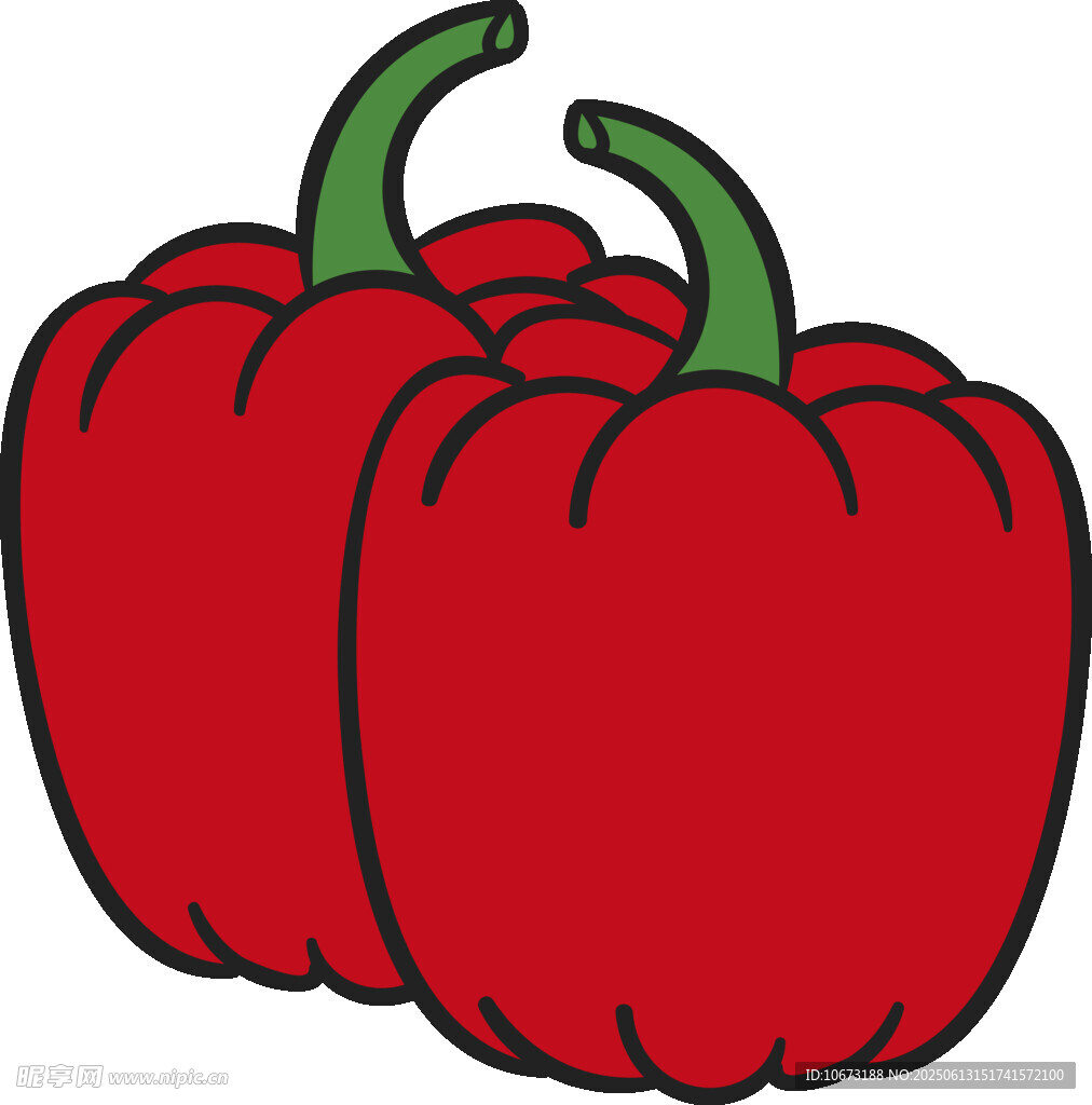 兩個紅甜椒插畫