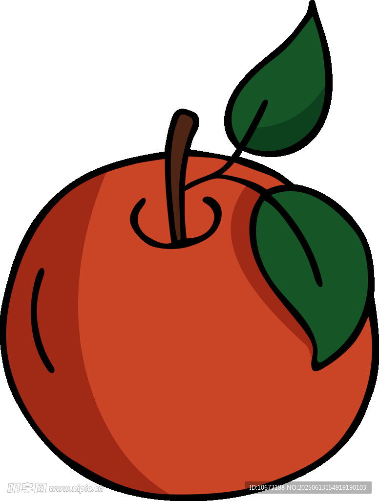 卡通紅蘋果插畫