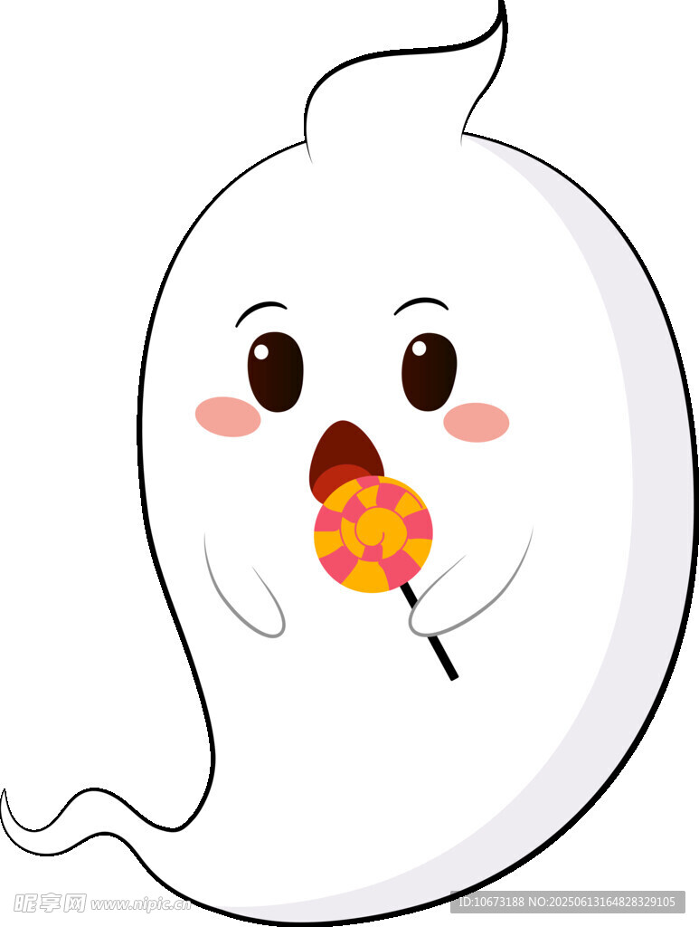 可愛幽靈吃棒棒糖